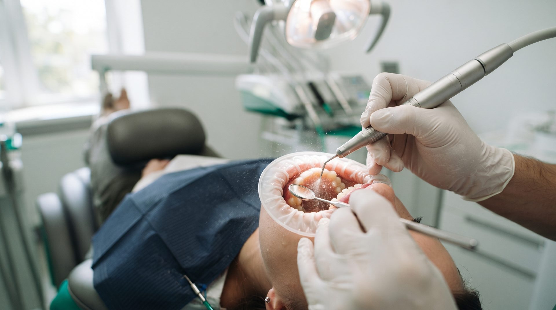 Ședință de detartraj și periaj profesional Air Flow în cabinetul Bel-Dent Baia Mare